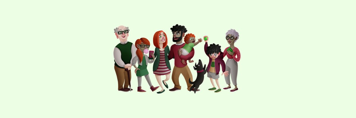 Drawing family incl. grandparents