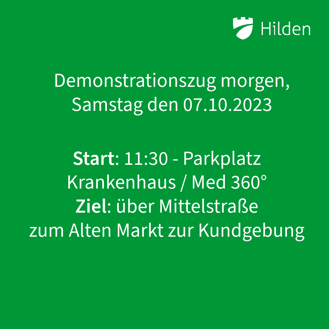 Demonstrationszug, 7.10. ab 11:30 Uhr