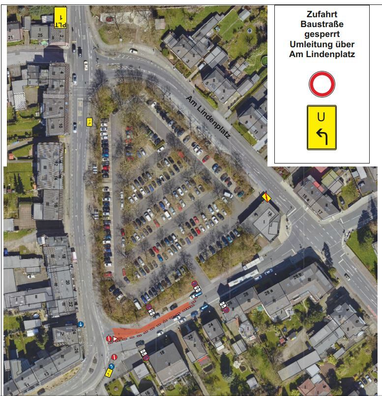 Halbseitige Sperrung Baustraße