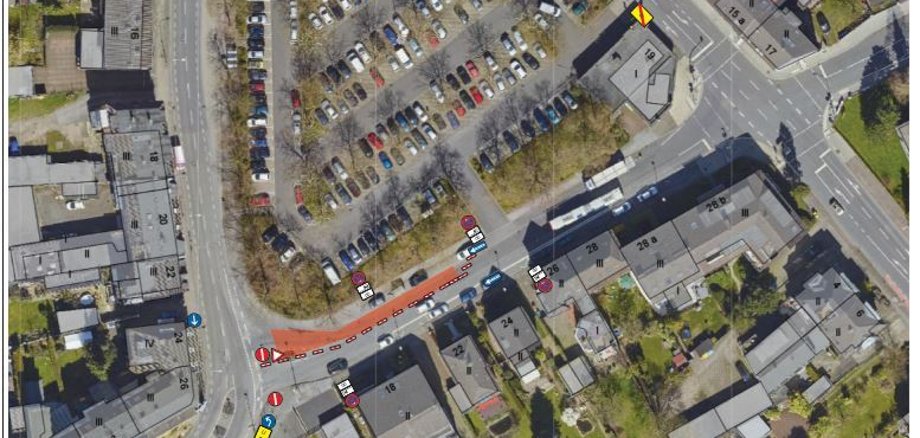 Halbseitige Sperrung Baustraße